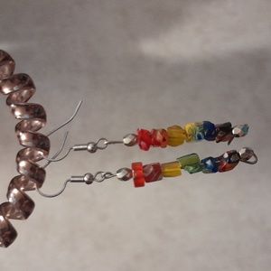 Handmade Czech glass bead Earrings.